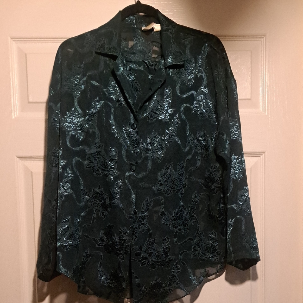Victoria's Secret Teal Floral Night wear lingerie set